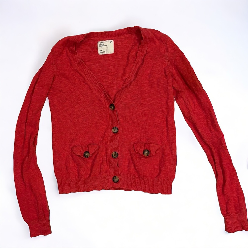 American Eagle Cardigan Red Size Medium